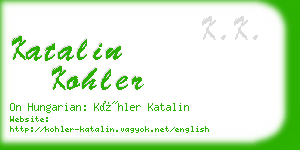 katalin kohler business card